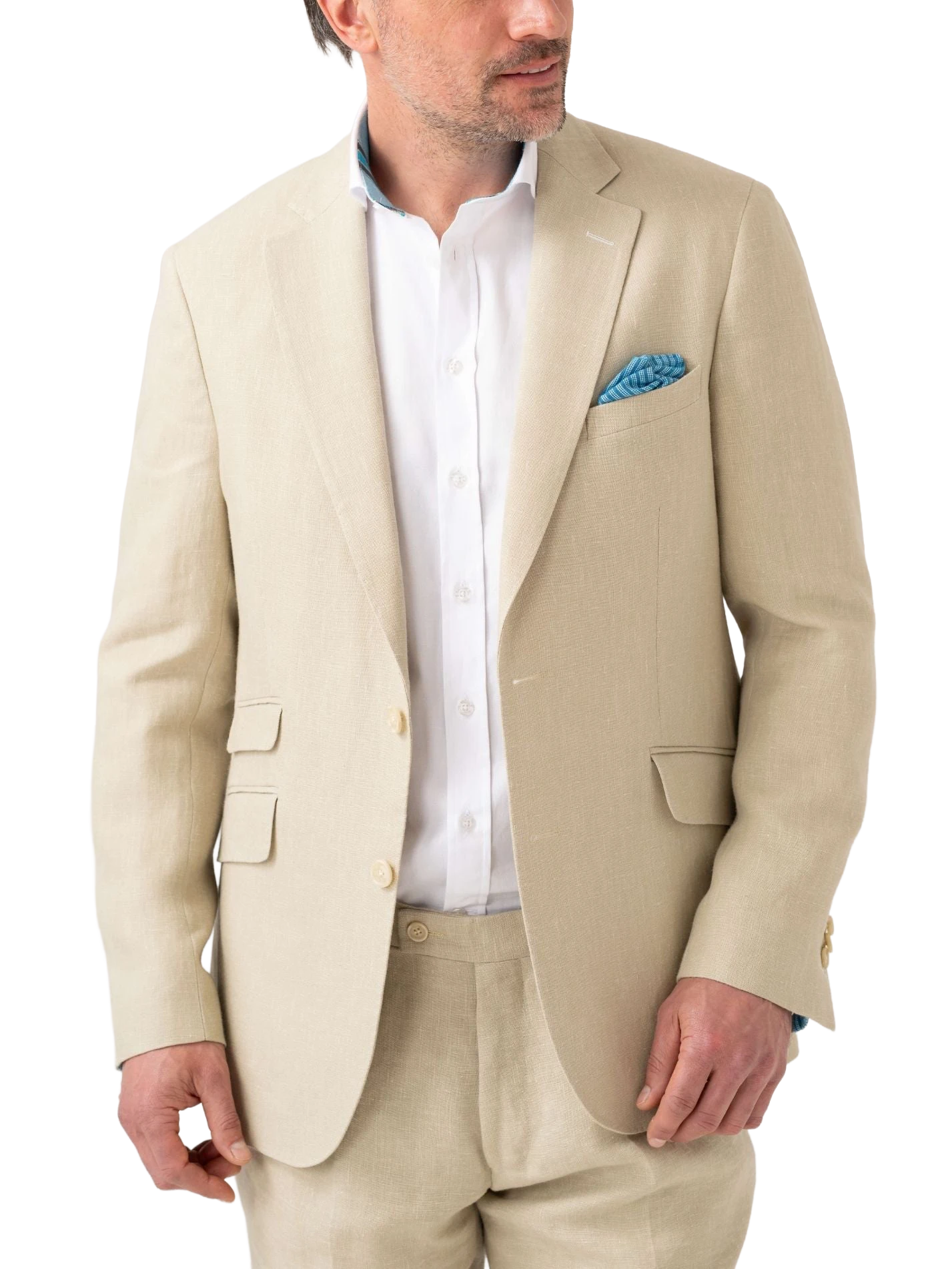 Pale Beige Linen Blazer