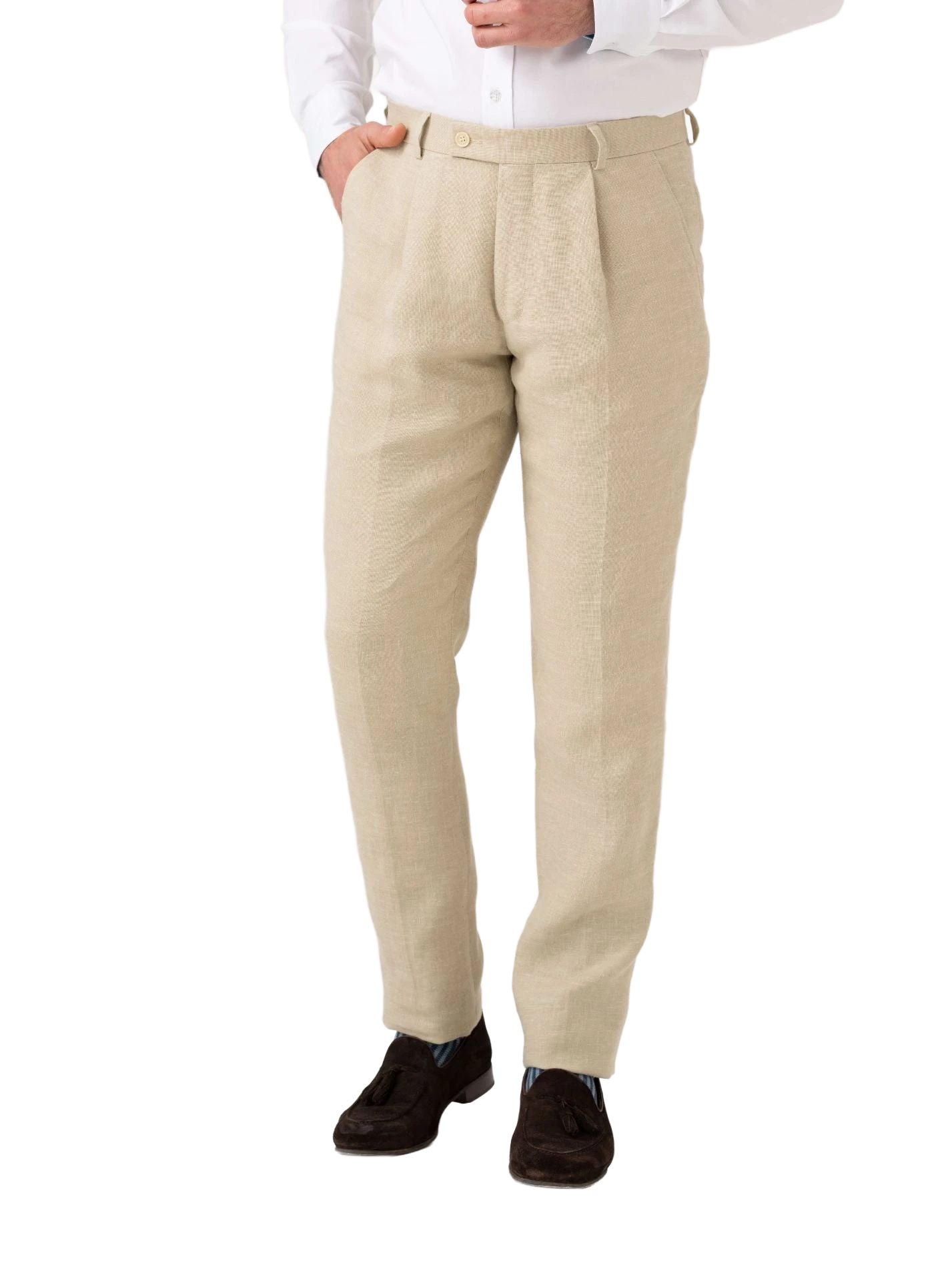 Pale Beige Linen Suit Trousers