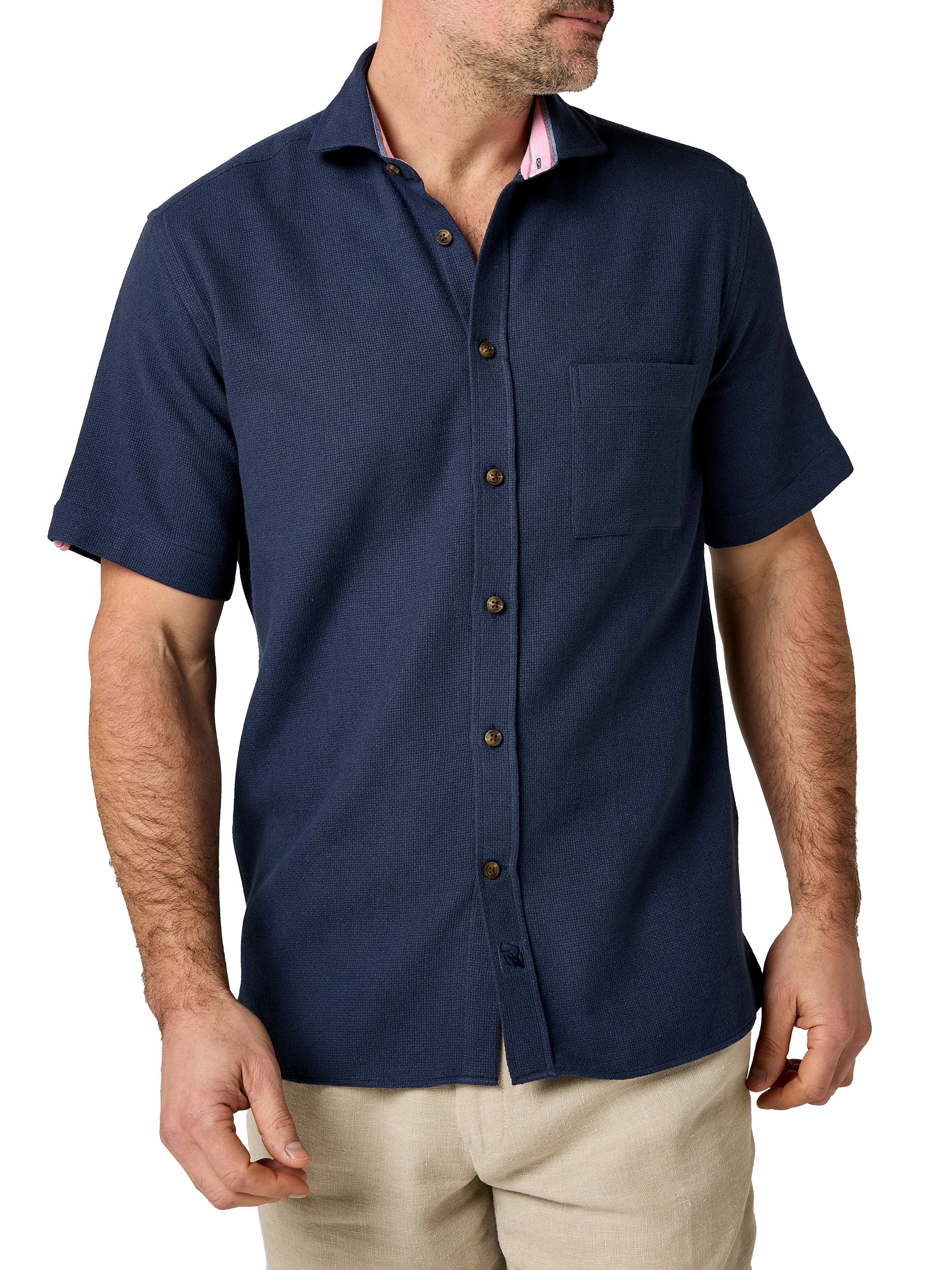 Navy Air Weave Shirt - Short Sleeve