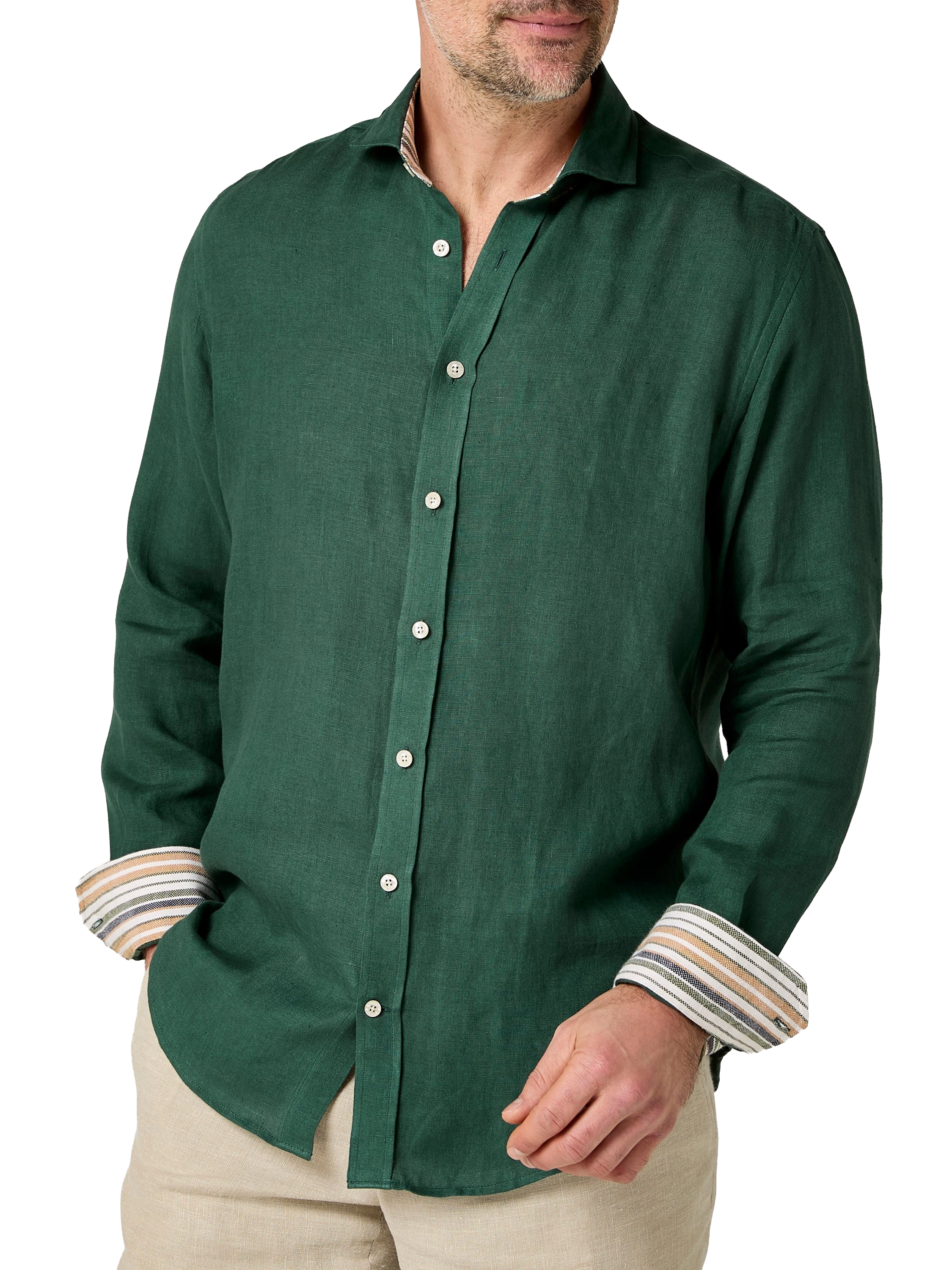 Forest Green Linen Shirt