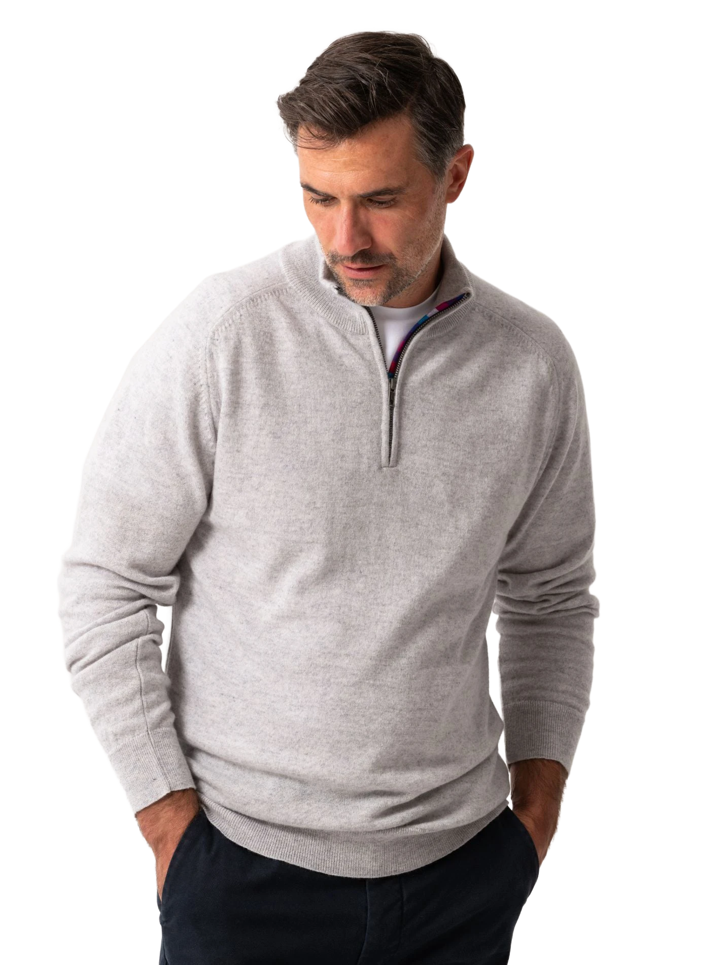 The Jivu Grey Quarter Zip Jumper