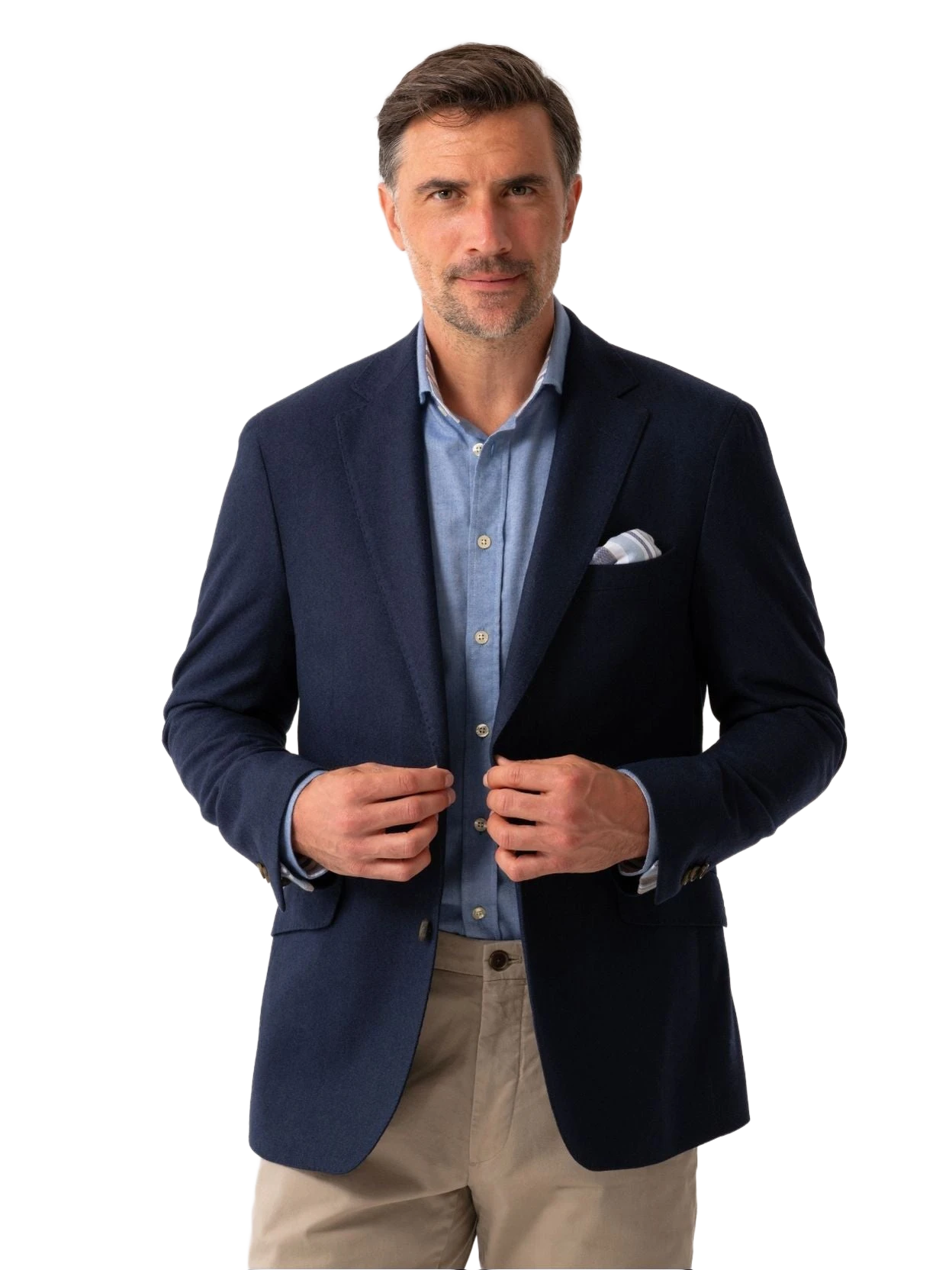 Navy Wool & Cashmere Blend