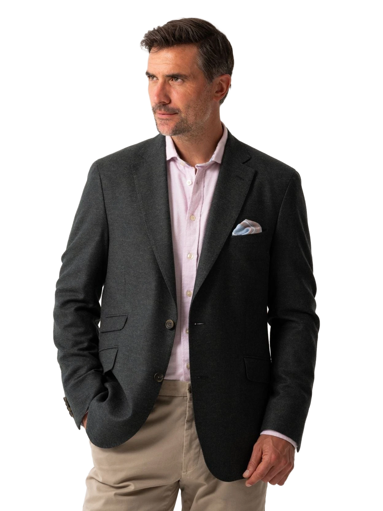 Olive Wool & Cashmere Blend Blazer